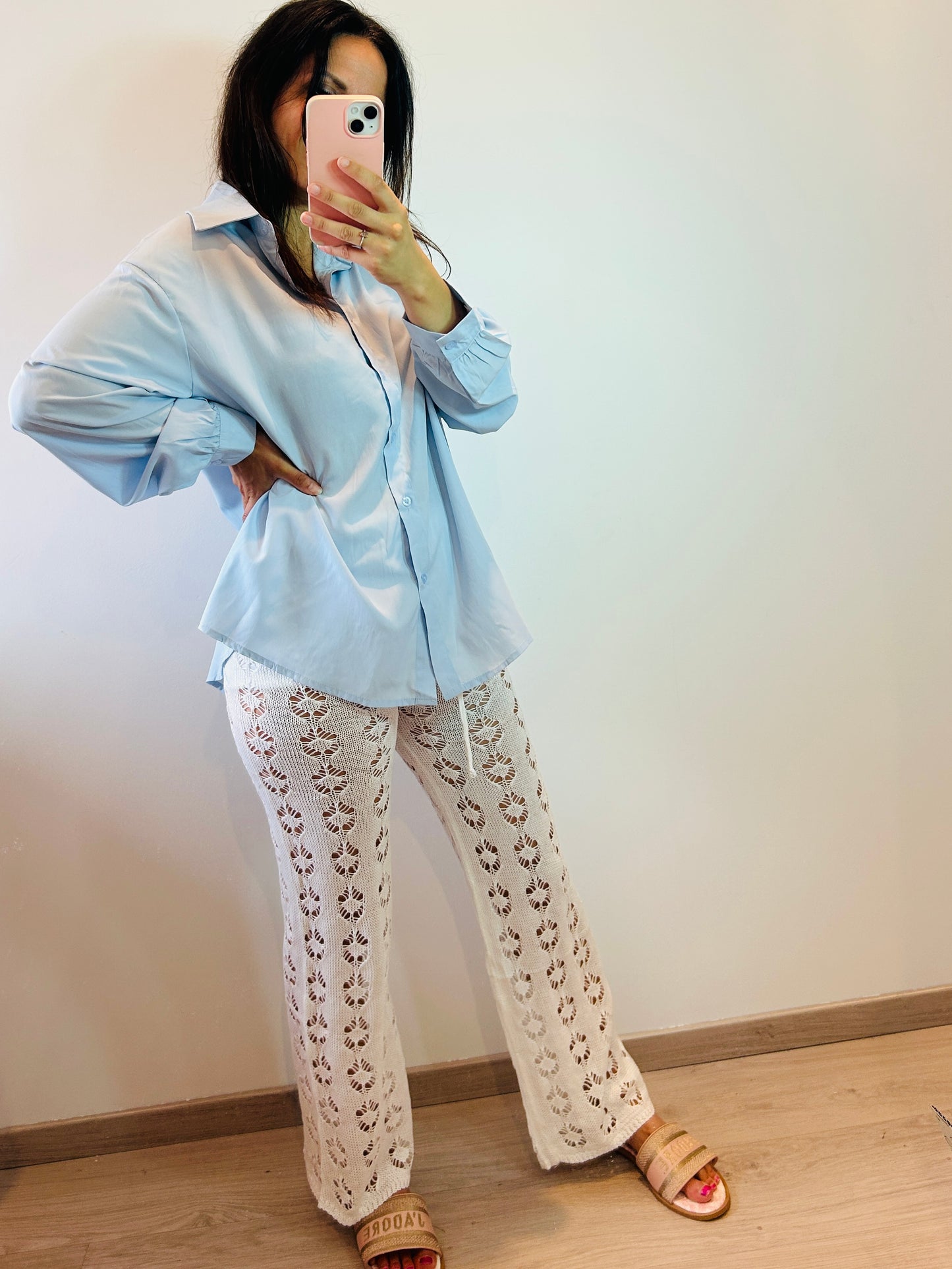 Crochet pants white