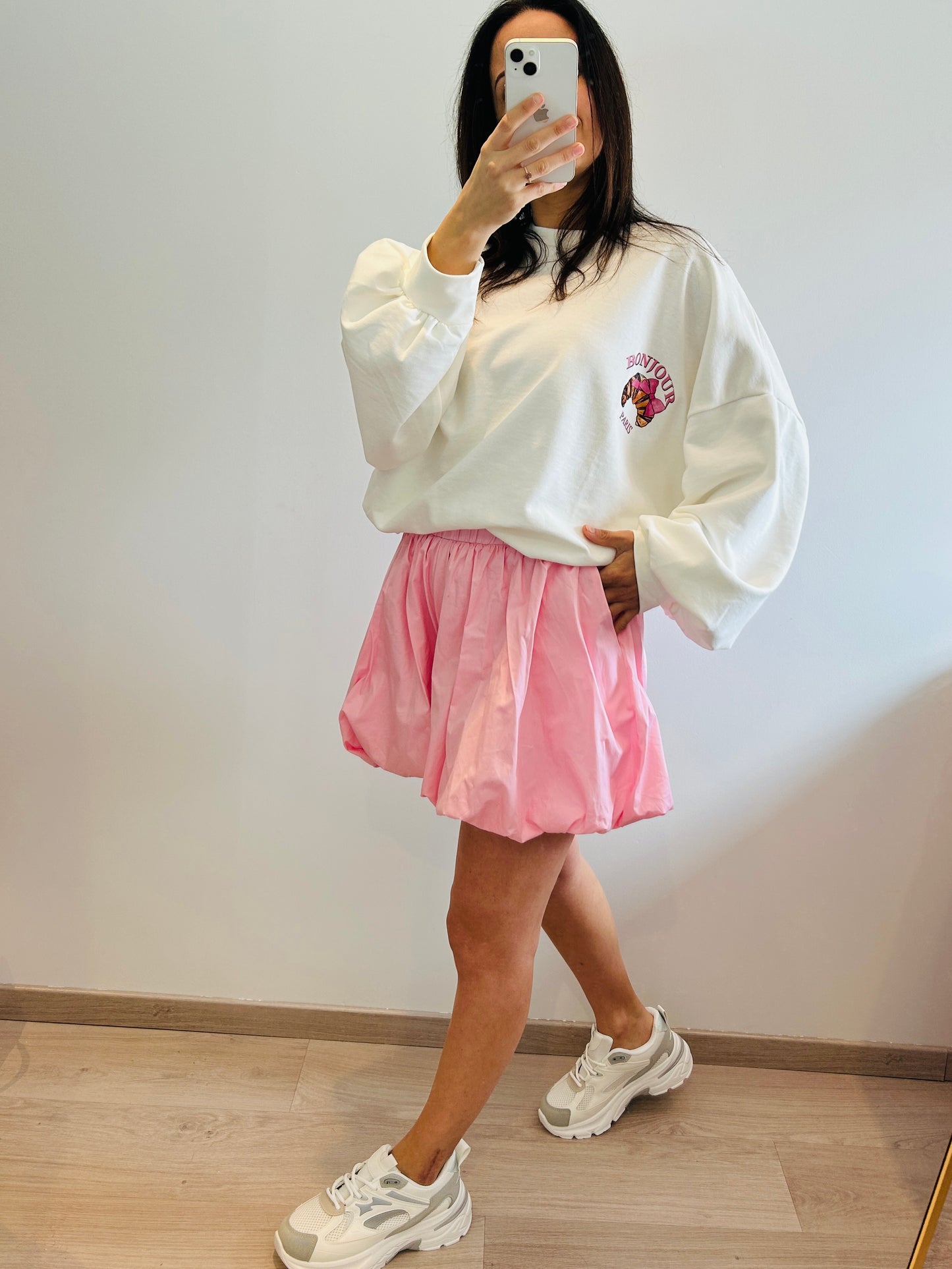 Sweater Bonjour Paris white