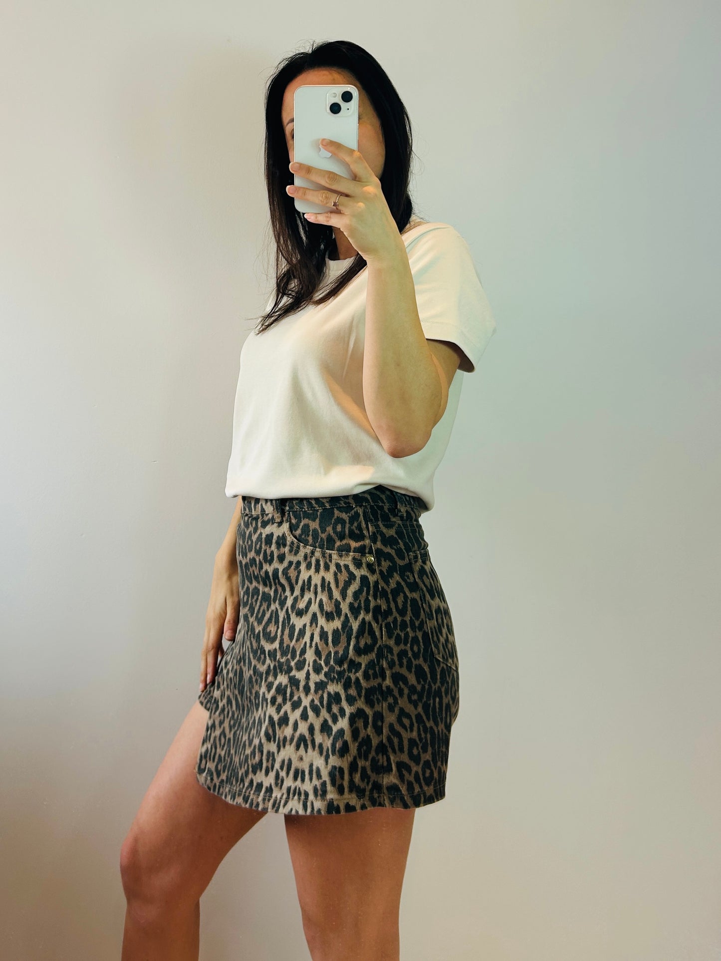 Leopard skort