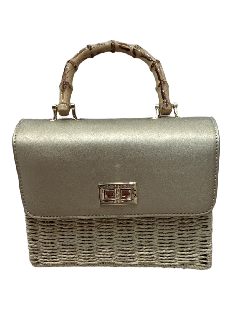 Little beige bag bamboo handle
