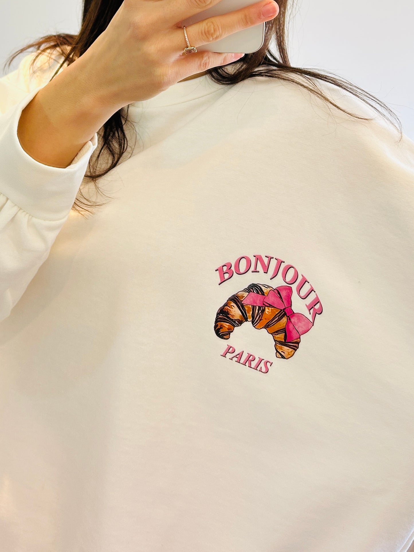 Sweater Bonjour Paris white