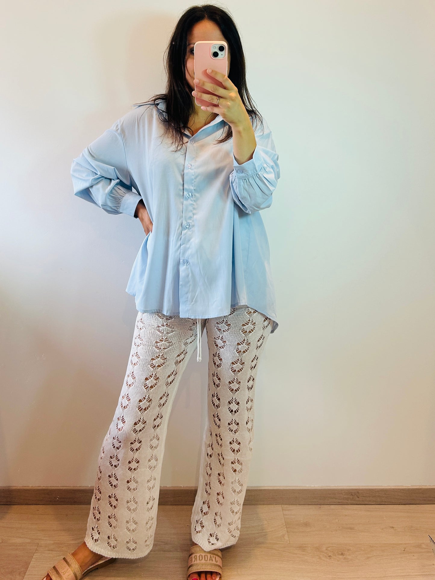 Crochet pants white