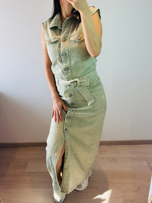 Jeans dress long kaki