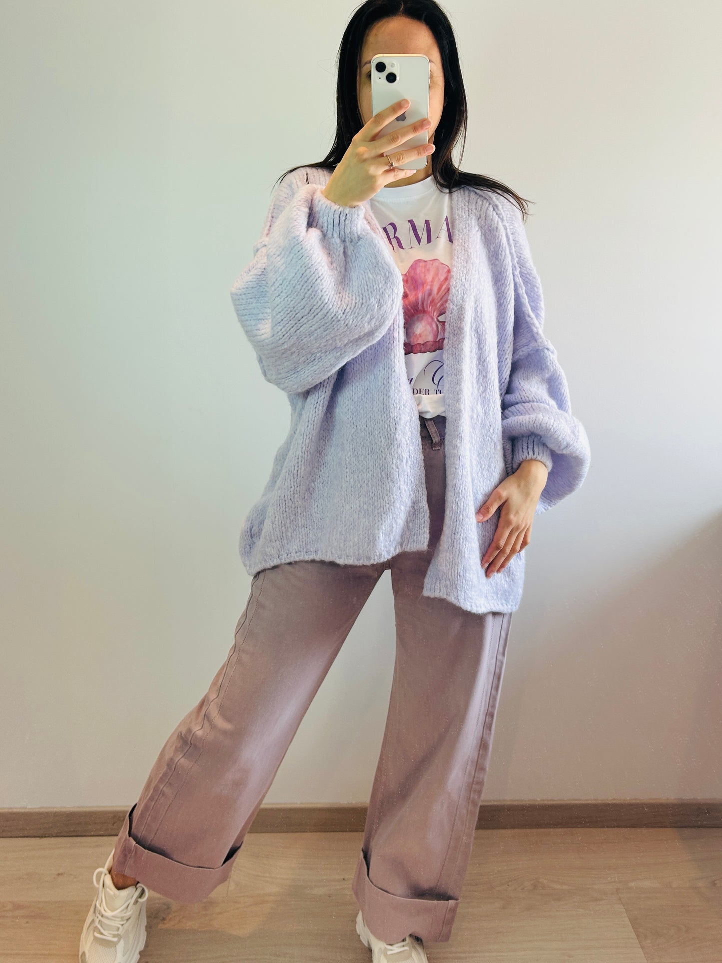 Fluffy cardigan lavendel