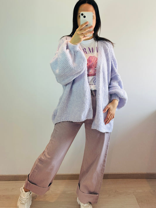 Fluffy cardigan lavendel