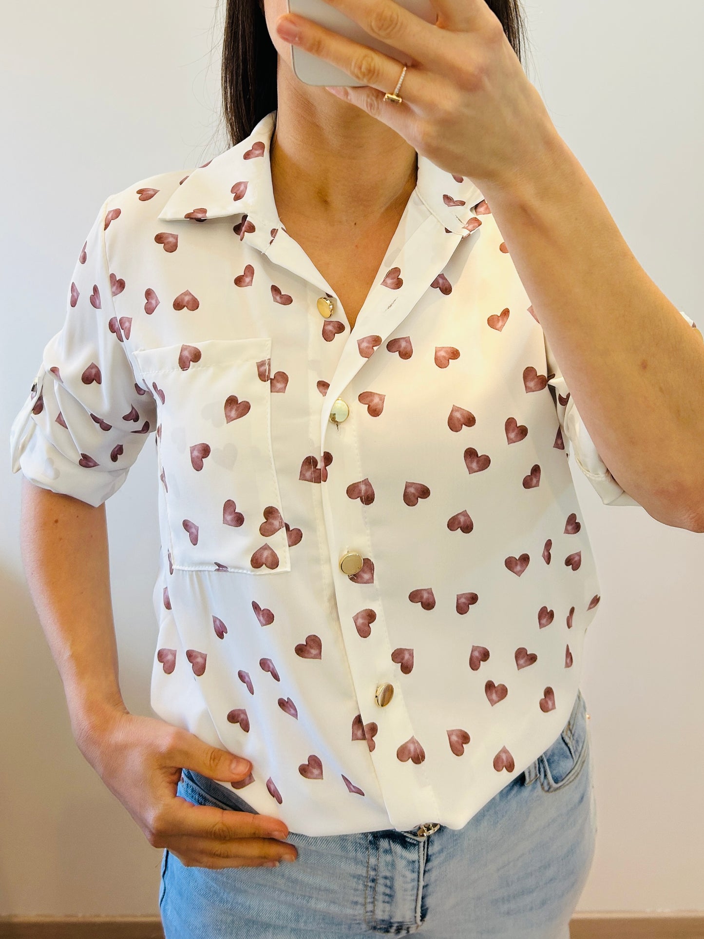 Shirt pink hearts