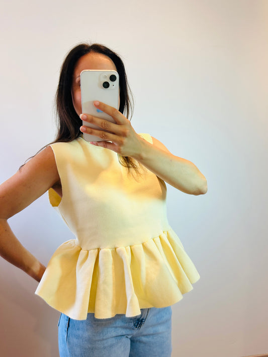 Peplum top yellow