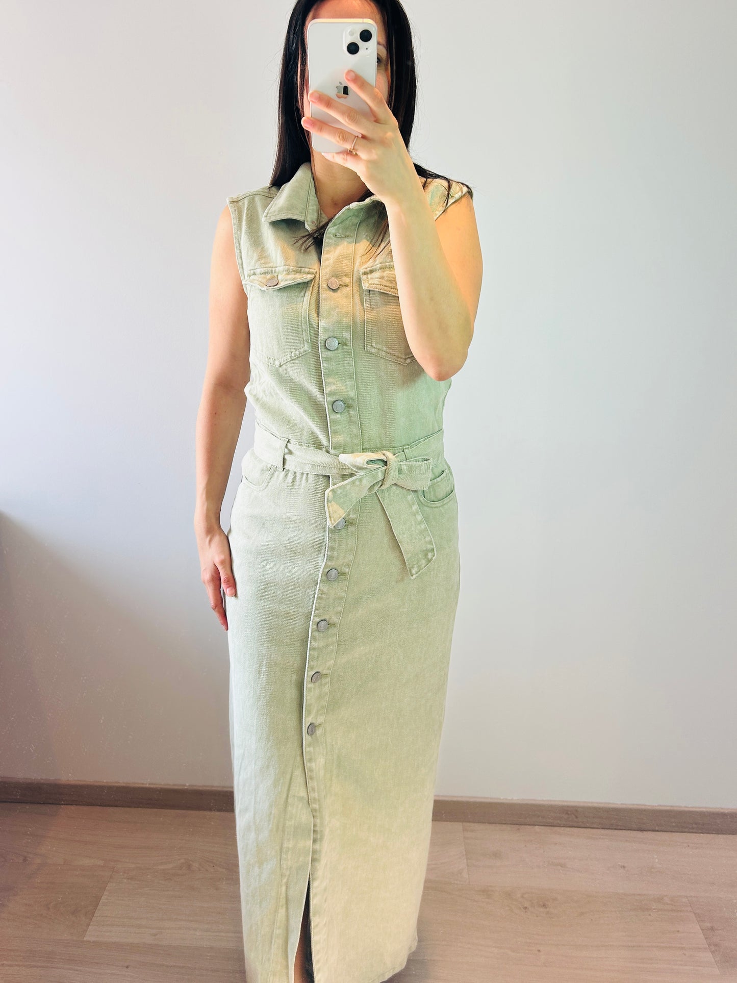 Jeans dress long kaki