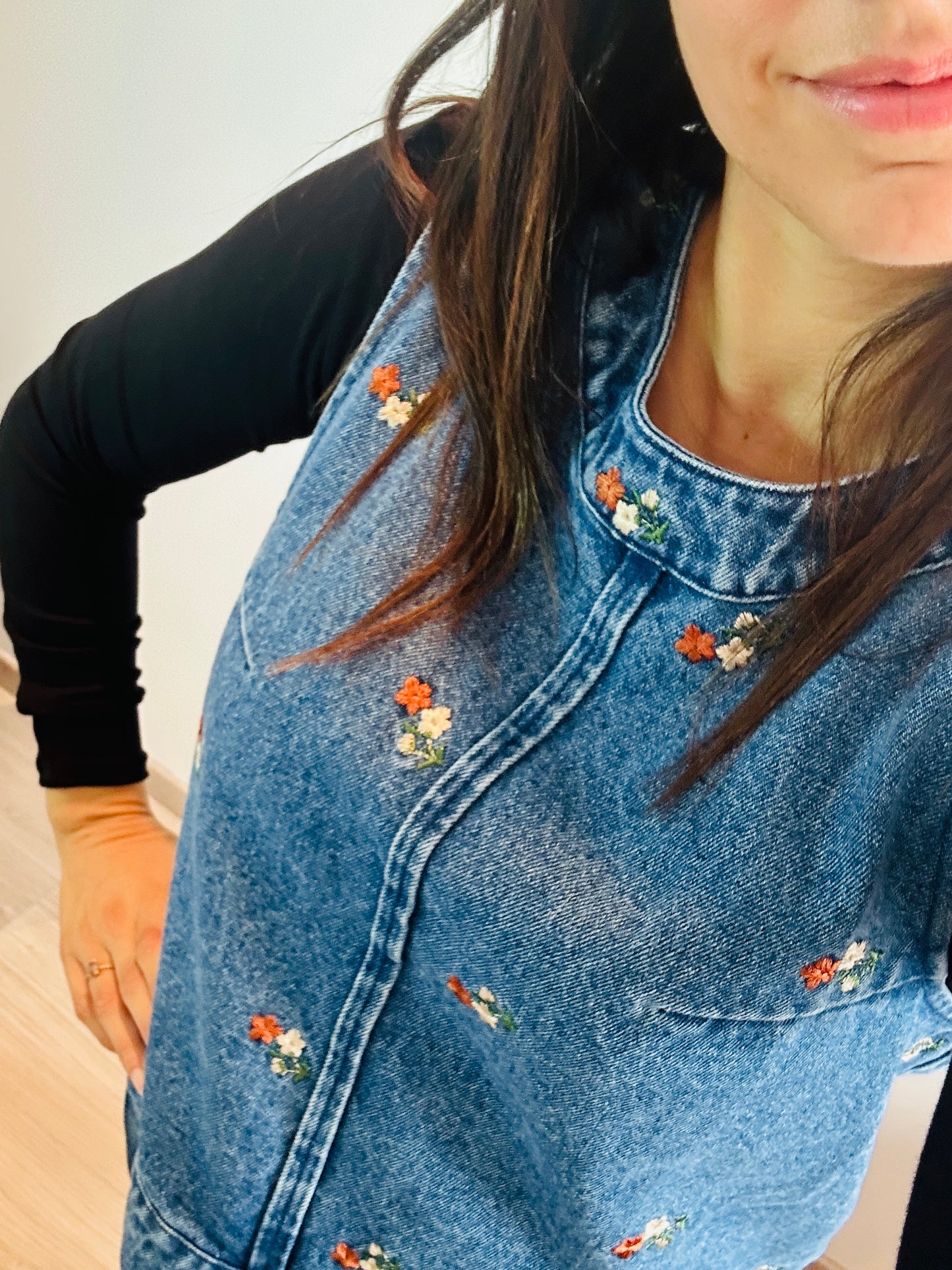 Jeans top flowers