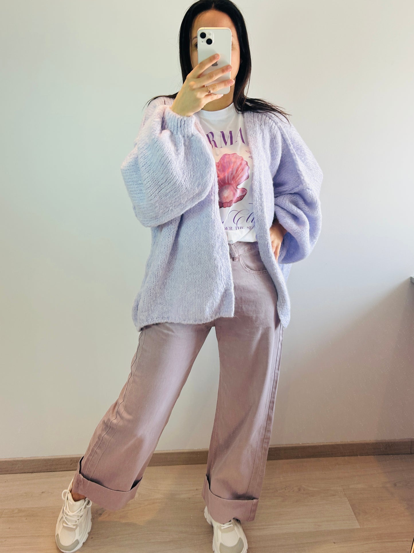 Fluffy cardigan lavendel
