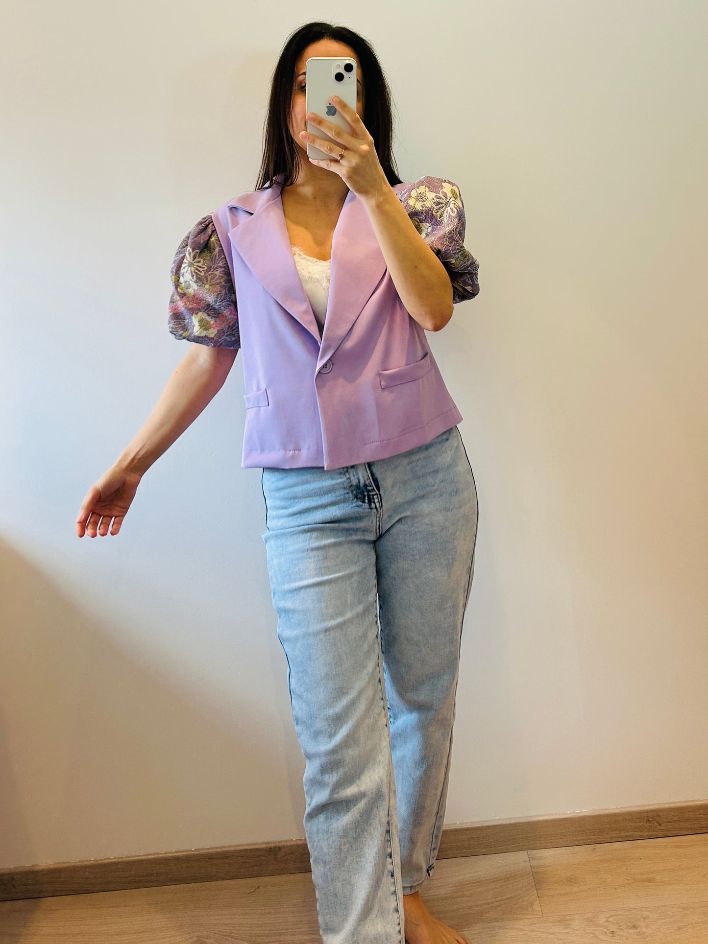Short sleeved blazer lila