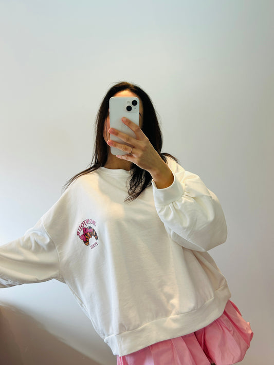 Sweater Bonjour Paris white