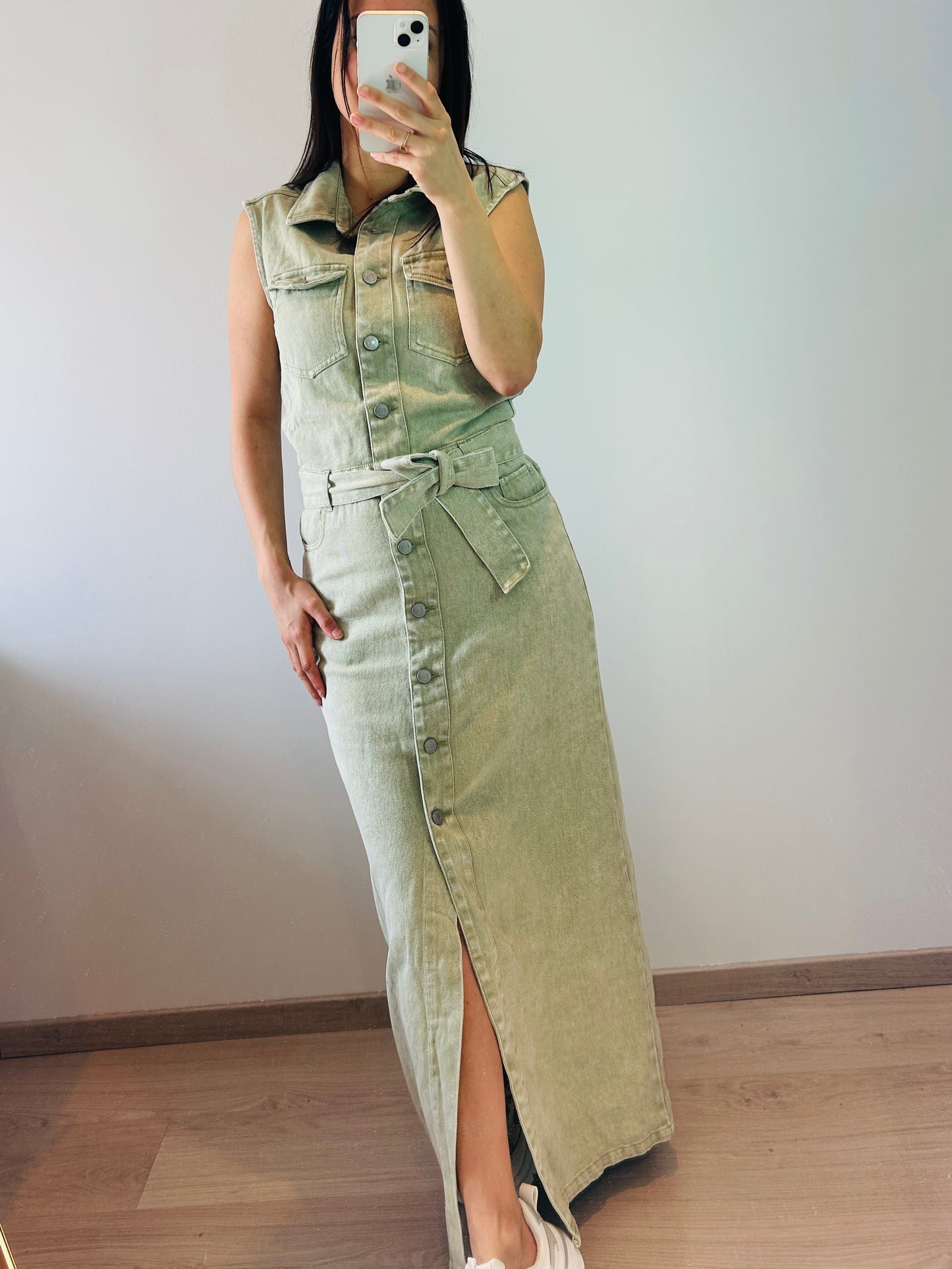 Jeans dress long kaki