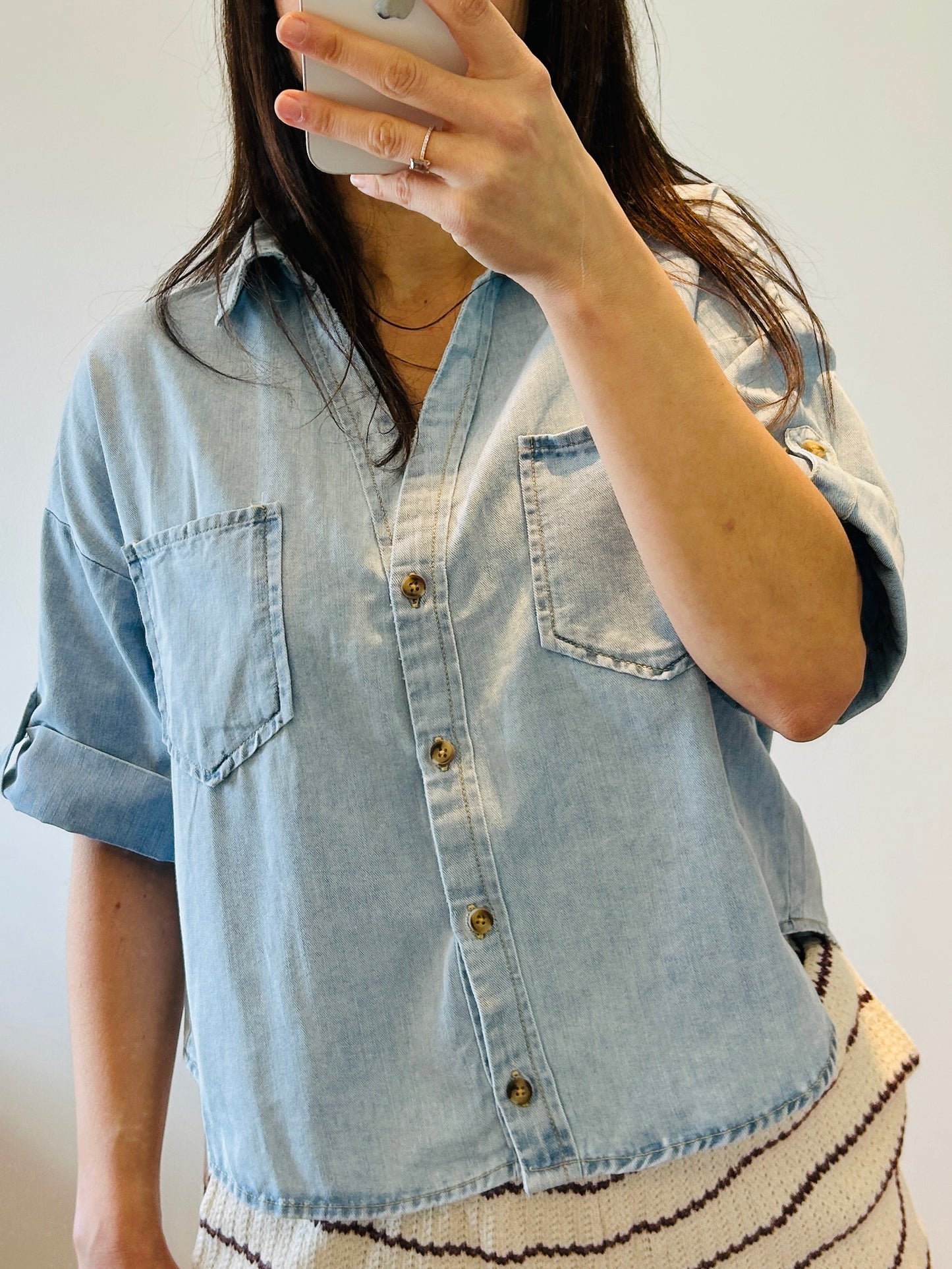 Jeans shirt cropped