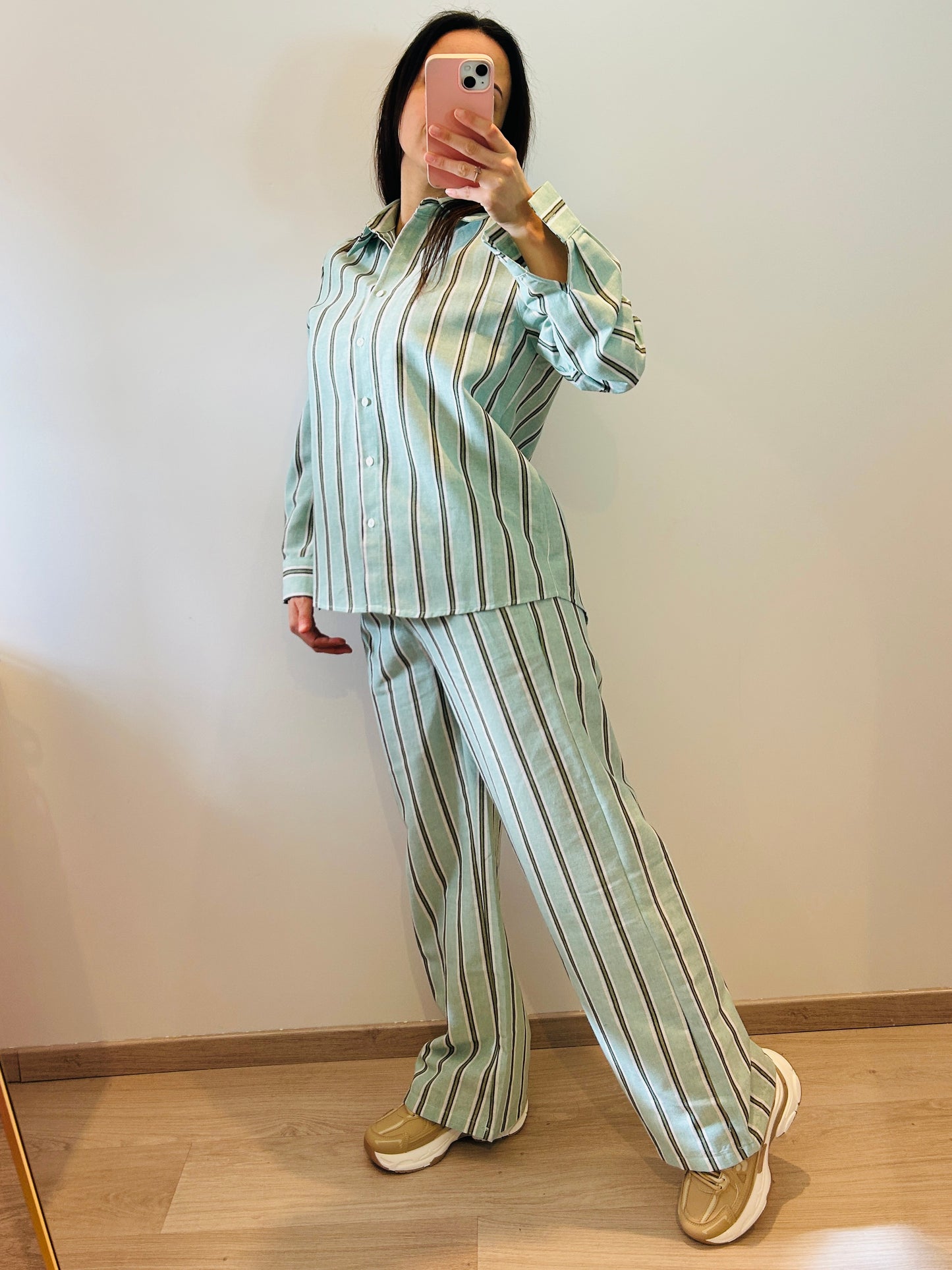 Blouse minty stripes