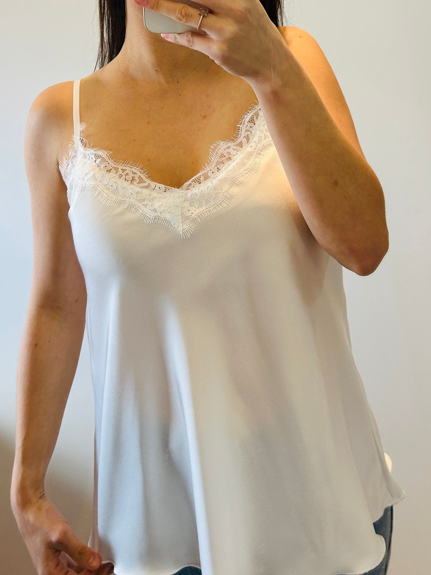 Top lace white thin straps