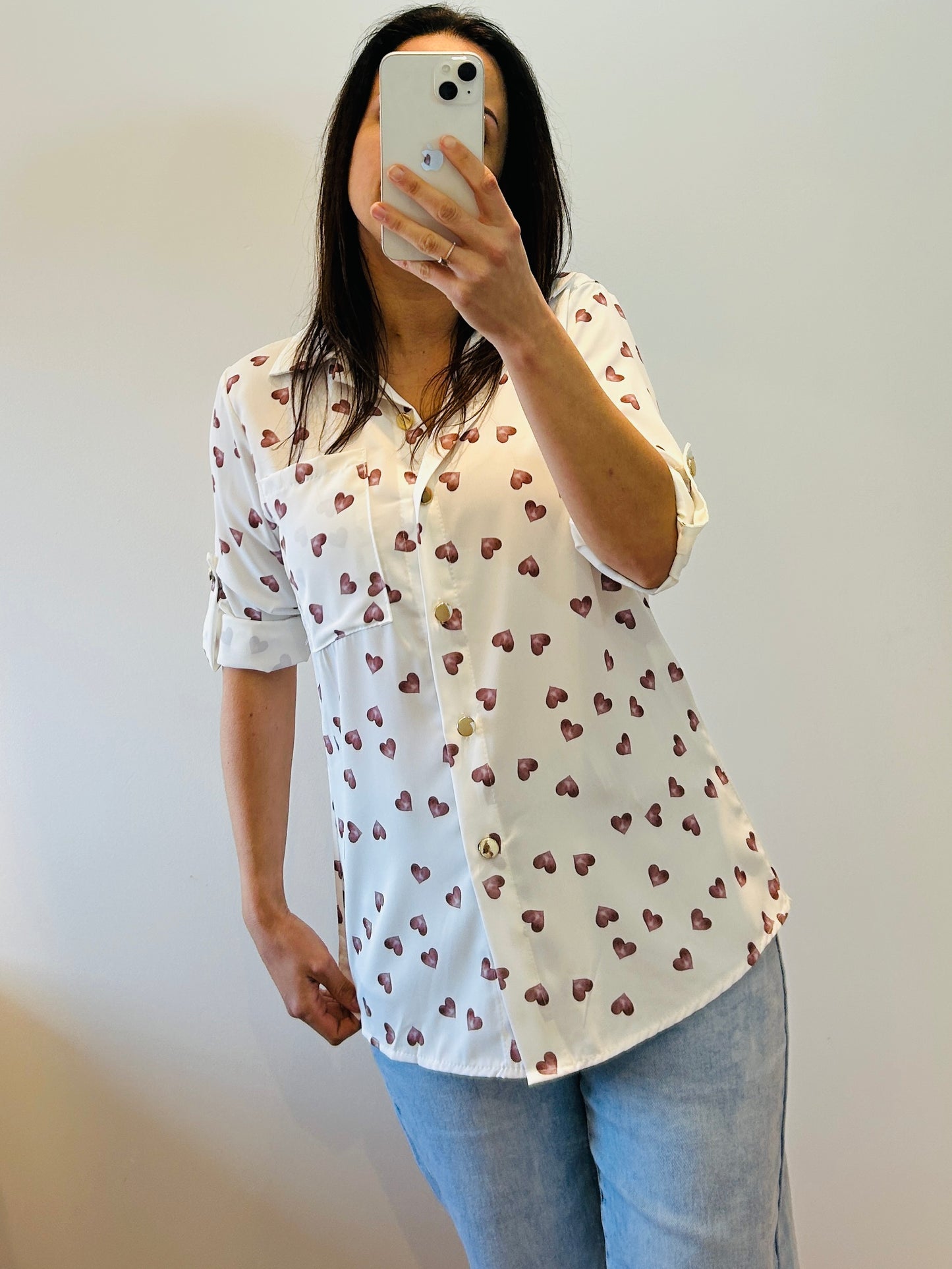Shirt pink hearts