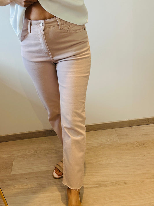 Jeans straight cut soft pink