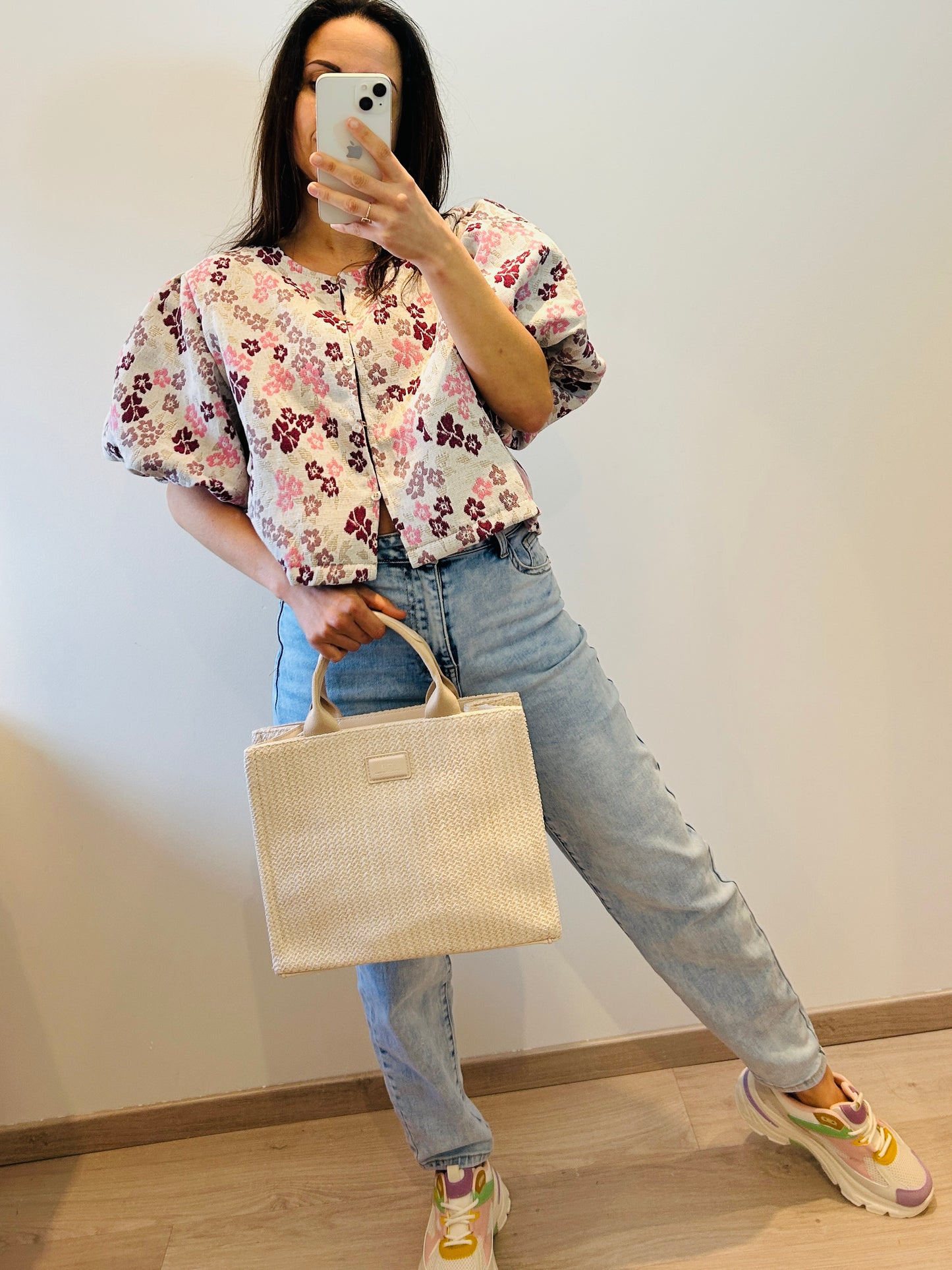 Blouse ballon sleeve floral pink