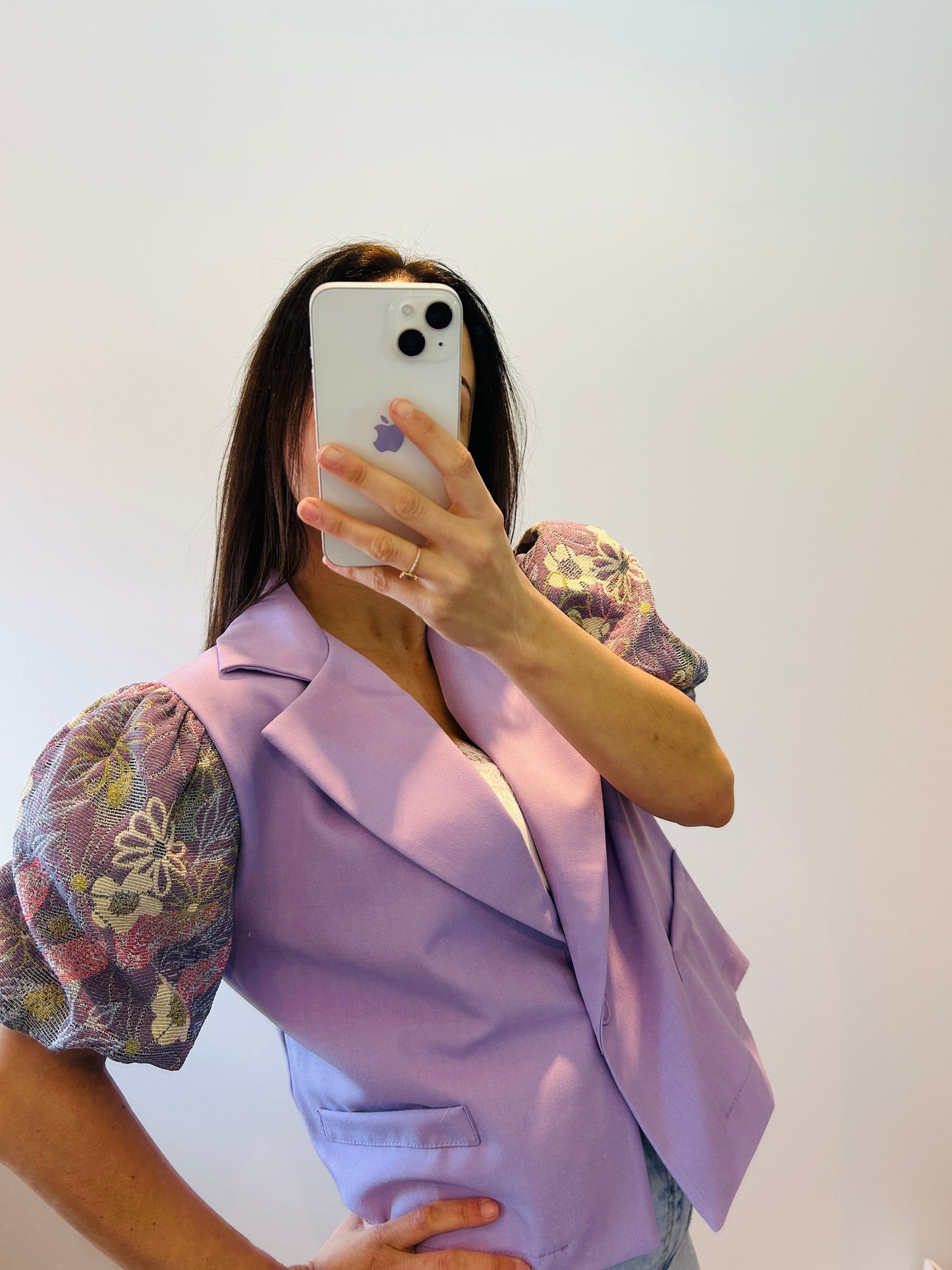 Short sleeved blazer lila
