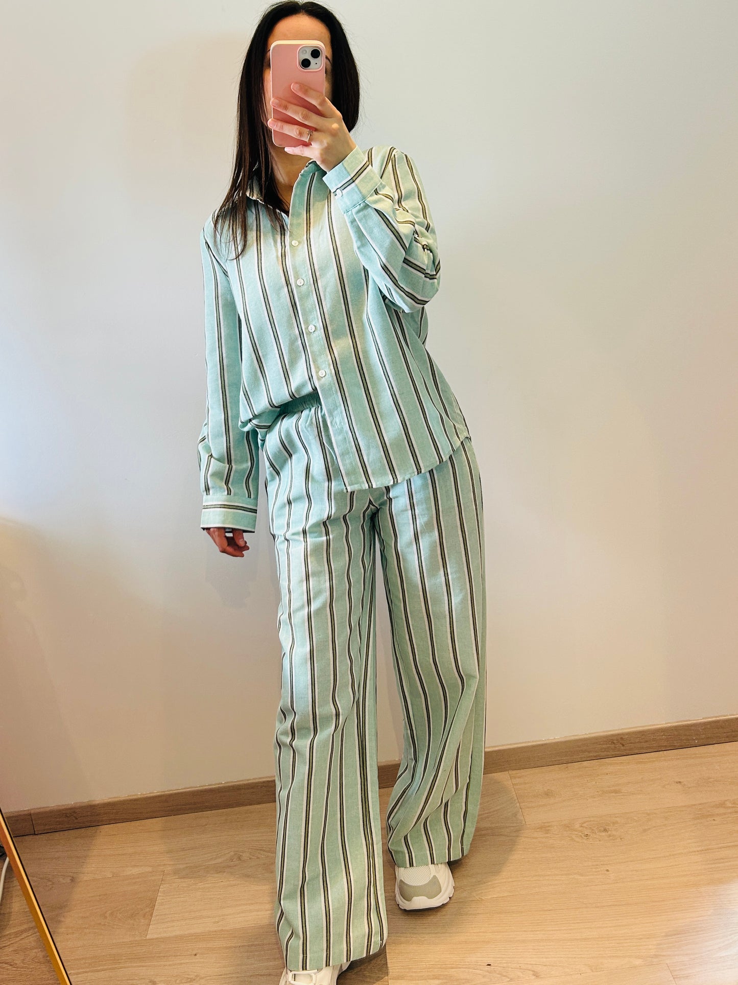 Blouse minty stripes