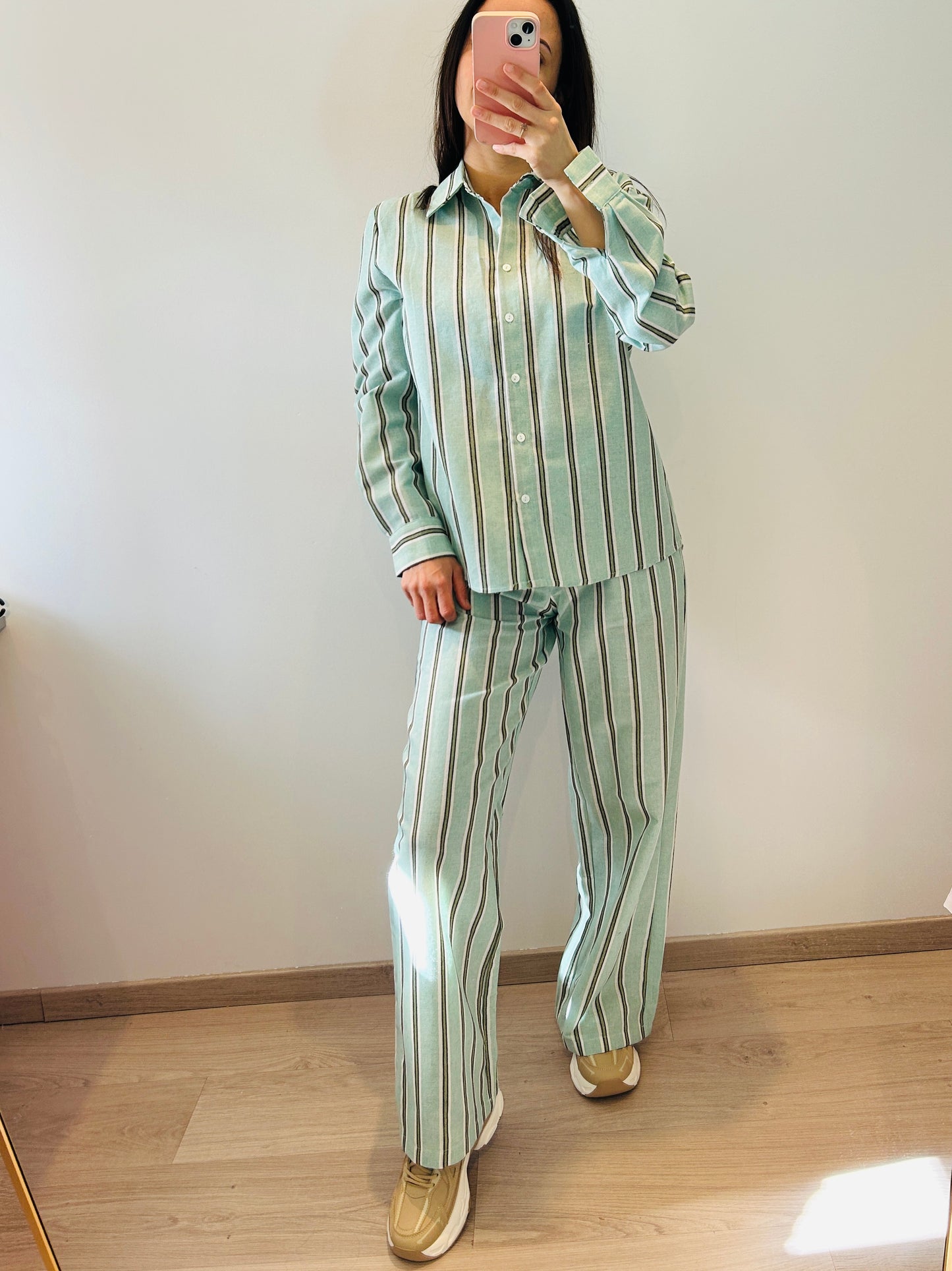 Blouse minty stripes