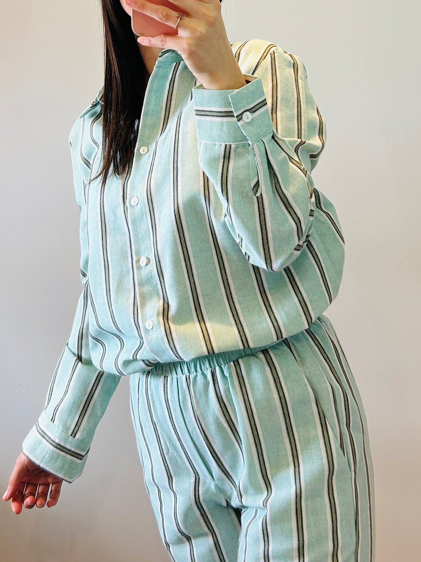 Blouse minty stripes