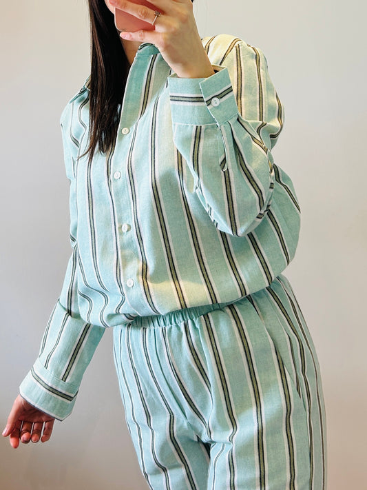 Blouse minty stripes