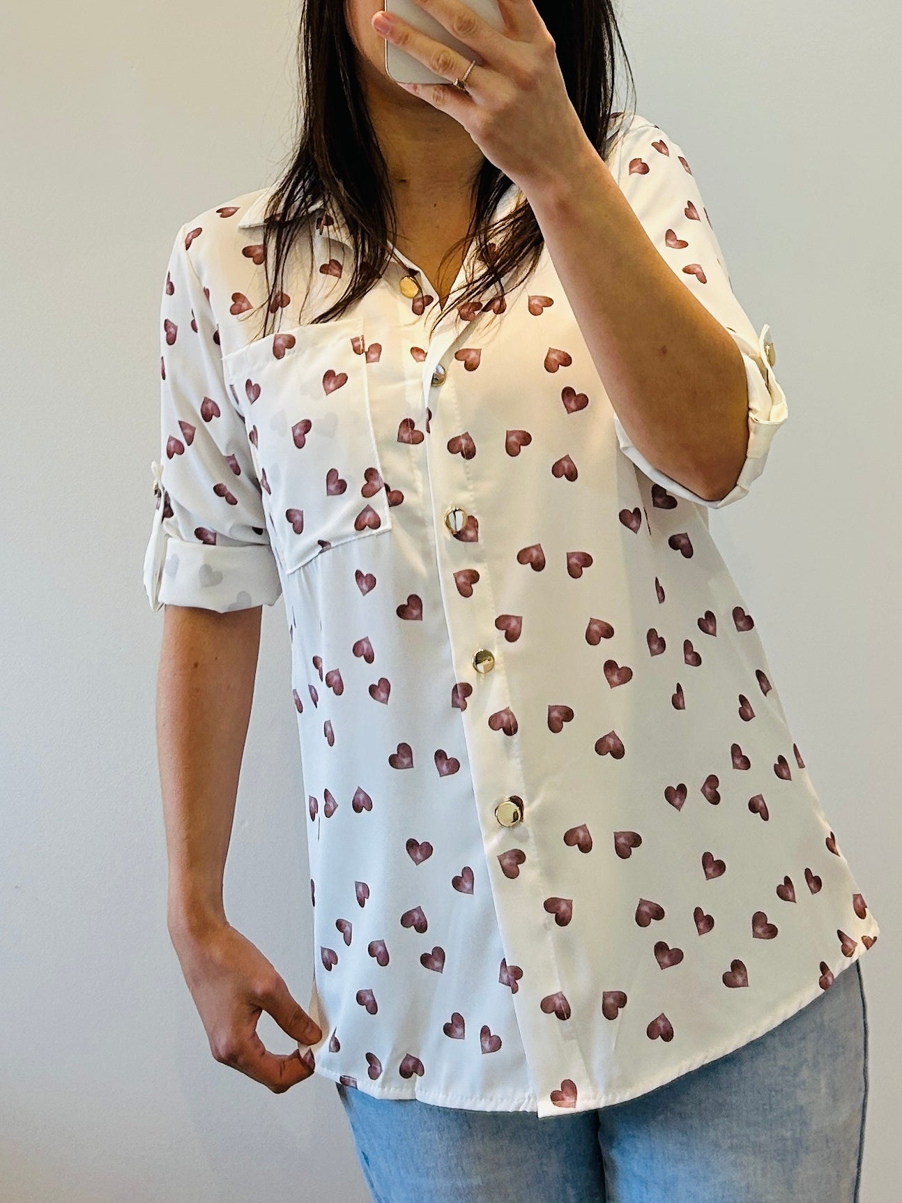 Shirt pink hearts