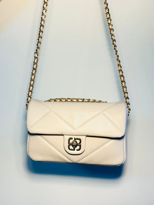 Golden chain bag off-white