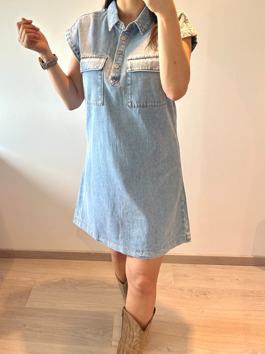 Dress jeans with cap sleeve